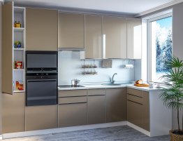 Продажа Небольшая угловая кухня с глянцевыми фасадами  в каталоге Купить Небольшая угловая кухня с глянцевыми фасадами  в каталоге
