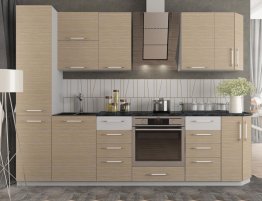 Продажа Небольшая прямая кухня фасады светлый зебрано в каталоге Купить Небольшая прямая кухня фасады светлый зебрано в каталоге