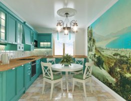 Продажа Угловая кухня с деревянной столешницей в каталоге Купить Угловая кухня с деревянной столешницей в каталоге