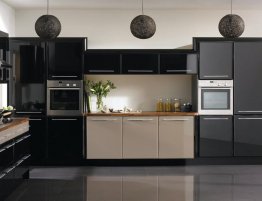 Продажа Угловая глянцевая темная кухня в каталоге Купить Угловая глянцевая темная кухня в каталоге