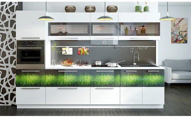 Модульная кухня с фотопечатью