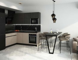 Продажа Небольшая угловая кухня с барной стойкой в стиле минимализм в каталоге Купить Небольшая угловая кухня с барной стойкой в стиле минимализм в каталоге