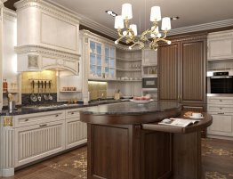 Продажа Большая кухня в стиле барокко с островом в каталоге Купить Большая кухня в стиле барокко с островом в каталоге