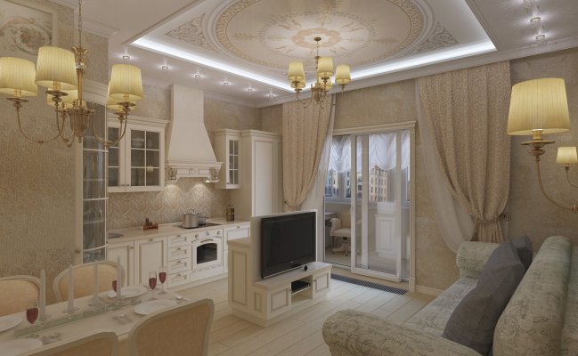 Кухня совмещенная с гостинной