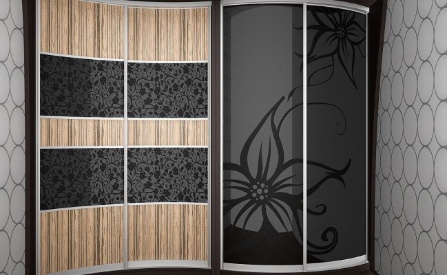 Радиусный шкаф с фотопечатью