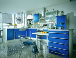 Продажа Кухня п-образная в синем цвете в каталоге Купить Кухня п-образная в синем цвете в каталоге