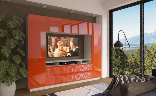 Шкаф-стенка с рельефными фасадами