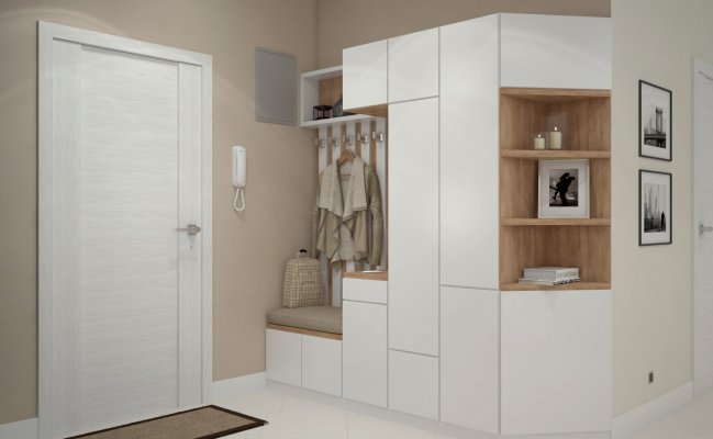 Шкаф в прихожую в скандинавском стиле