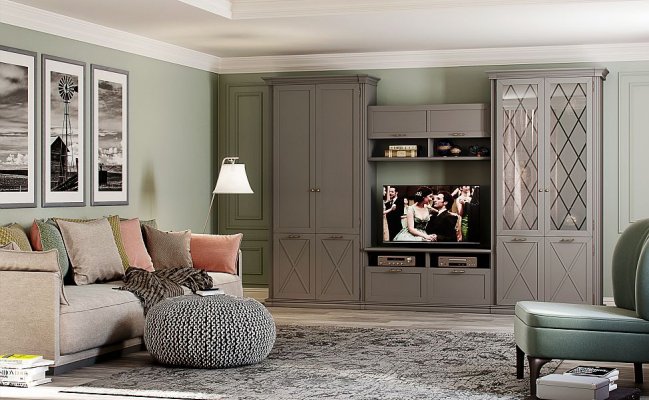 Большой шкаф-стенка для гостинной