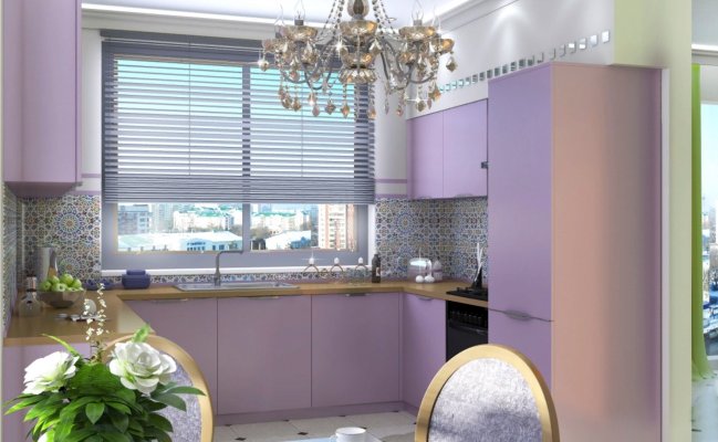 Кухня  п-образная в стиле минимализм