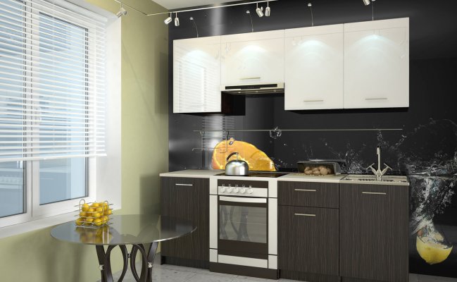 Кухня для небольшого помещения прямая