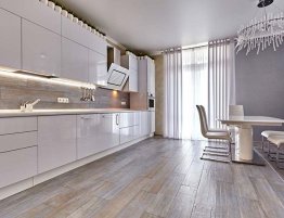 Купить Большая светлая кухня в стиле минимализм в каталоге Акриловые