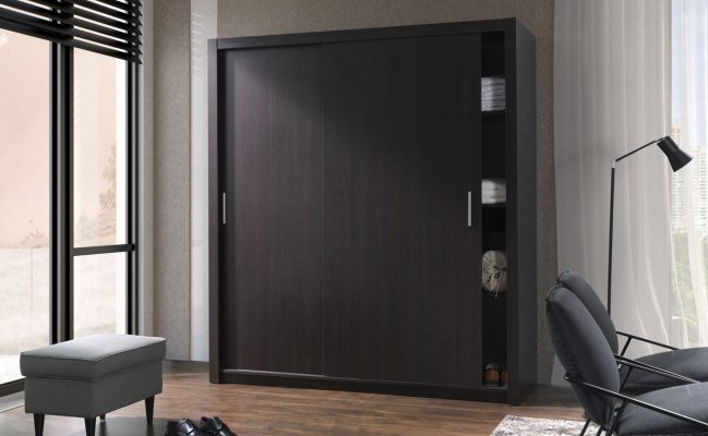 Двухстворчатый шкаф-купе цвет венге