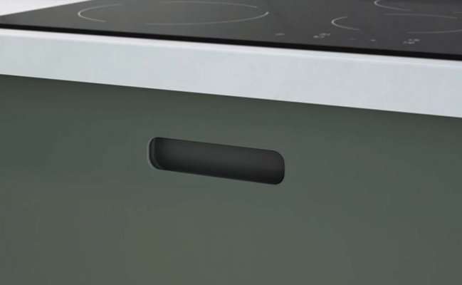 Серая прямая кухня в стиле минимализм