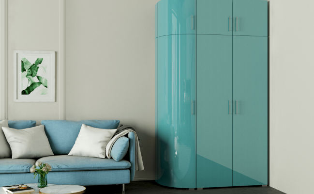 Угловой шкаф с радиусными фасадами