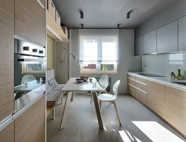 Продажа Параллельная бежевая кухня в стиле минимализм в каталоге Купить Параллельная бежевая кухня в стиле минимализм в каталоге