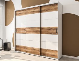 Продажа Шкаф-купе с светлым фасадом и вставками дерево в каталоге Купить Шкаф-купе с светлым фасадом и вставками дерево в каталоге