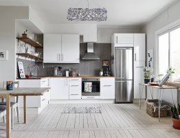 Продажа Угловая кухня с белыми фасадами и открытыми полками в каталоге Купить Угловая кухня с белыми фасадами и открытыми полками в каталоге