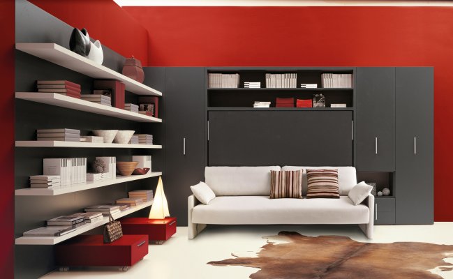 Шкаф-трансформер с небольшим диваном