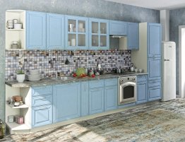 Продажа Кухня в голубом цвете с столешницей мрамор в каталоге Купить Кухня в голубом цвете с столешницей мрамор в каталоге