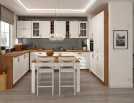 Продажа Кухня п-образная с столешницей под дерево в каталоге Купить Кухня п-образная с столешницей под дерево в каталоге