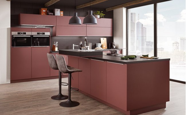 Кухня в стиле минимализм с большим островом