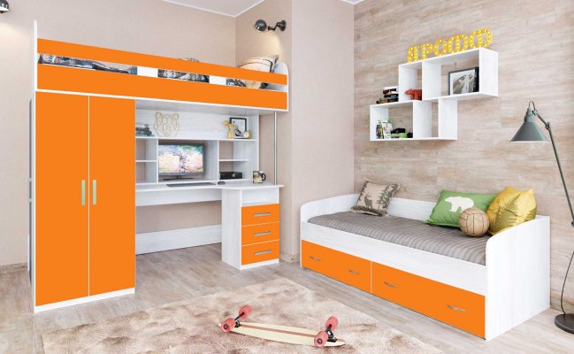 Шкаф совмещенный с кроватью и столом