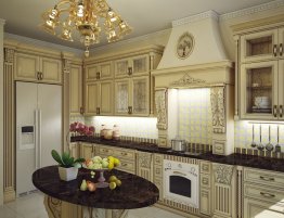 Продажа Кухня в стиле барокко с фасадами цвета слоновой кости в каталоге Купить Кухня в стиле барокко с фасадами цвета слоновой кости в каталоге