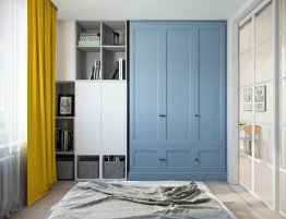 Купить Шкаф с голубыми фасадами в скандинавском стиле в каталоге По типу помещения