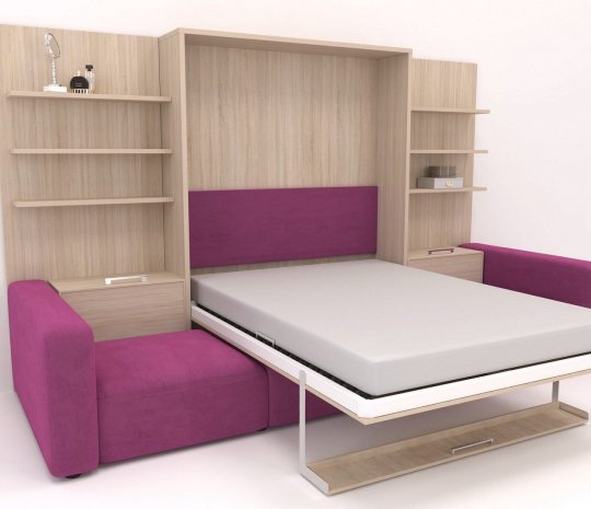 Диван кровать с открытыми полками