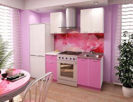 Продажа Кухня маленькая в бело-розовом цвете в каталоге Купить Кухня маленькая в бело-розовом цвете в каталоге