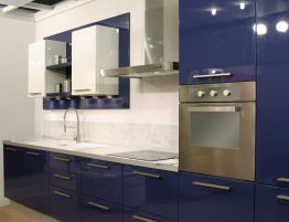 Продажа Бело-синяя небольшая кухня в каталоге Купить Бело-синяя небольшая кухня в каталоге