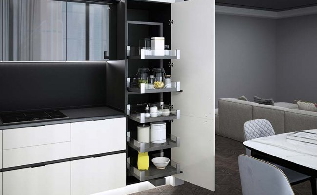 Белая угловая кухня в стиле минимализм