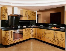 Продажа Кухня с закругленными фасадами и фотопечатью на них в каталоге Купить Кухня с закругленными фасадами и фотопечатью на них в каталоге