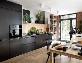 Продажа Небольшая прямая кухня с фартуком под дерево в каталоге Купить Небольшая прямая кухня с фартуком под дерево в каталоге