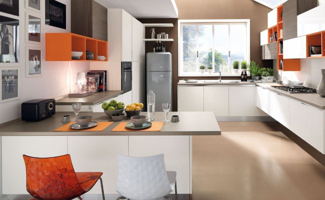 Современная угловая кухня 