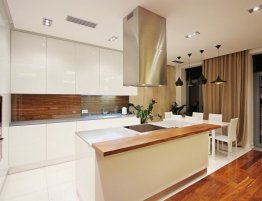 Продажа Угловая белая кухня хай-тек с островом в каталоге Купить Угловая белая кухня хай-тек с островом в каталоге