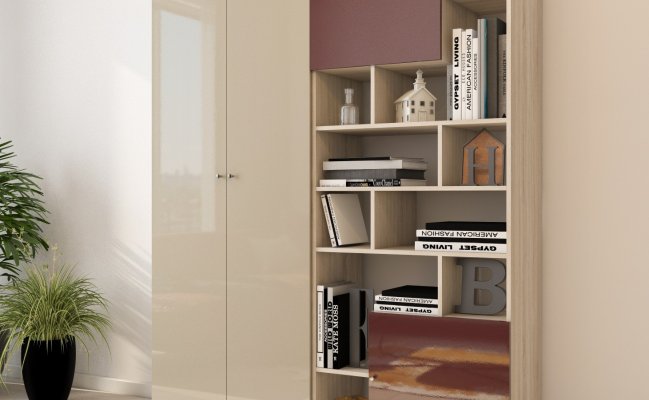 Шкаф распашной с открытыми полками