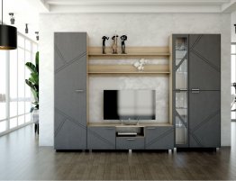 Купить Шкаф-стенка для гостиной цвет графит в каталоге Современные