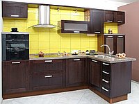 Продажа Небольшая  угловая кухня с контрастным фартуком в каталоге Купить Небольшая  угловая кухня с контрастным фартуком в каталоге