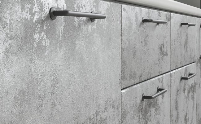 Прямая кухня Лофт Бетон тёмный