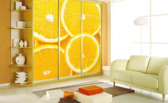 Боковой шкаф-купе с фотопечатью