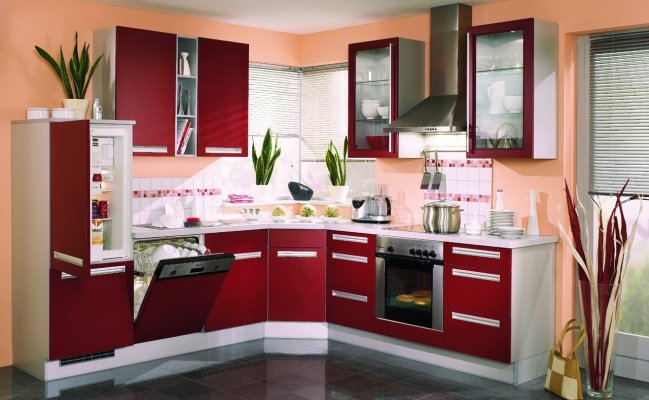 Небольшая угловая кухня с фартуком плиткой