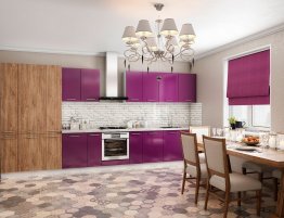 Продажа Большая кухня с сиреневыми фасадами в каталоге Купить Большая кухня с сиреневыми фасадами в каталоге