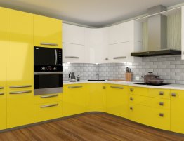 Продажа Большая угловая кухня с желтыми фасадами в каталоге Купить Большая угловая кухня с желтыми фасадами в каталоге