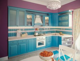 Продажа Кухня в голубом цвете из массива дерева в каталоге Купить Кухня в голубом цвете из массива дерева в каталоге