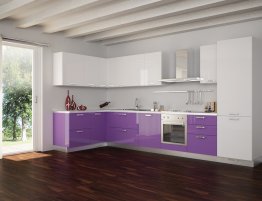 Продажа Угловая кухня в бело-сиреневом цвете в каталоге Купить Угловая кухня в бело-сиреневом цвете в каталоге