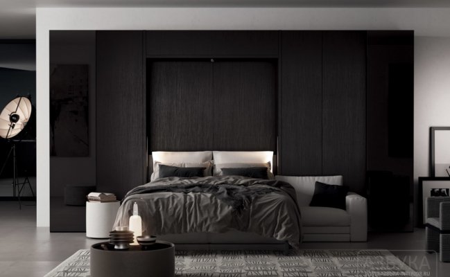 Шкаф-трансформер с светлым диваном