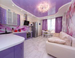 Продажа Кухня угловая с сиреневыми глянцевыми фасадами в каталоге Купить Кухня угловая с сиреневыми глянцевыми фасадами в каталоге