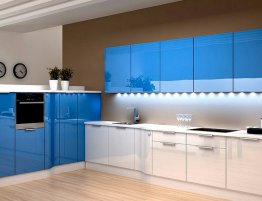 Продажа Кухня в голубом цвете с пластиковыми фасадами в каталоге Купить Кухня в голубом цвете с пластиковыми фасадами в каталоге